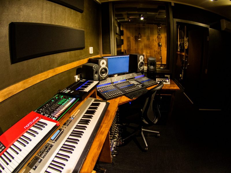 Mixing Desk And Recording Booth